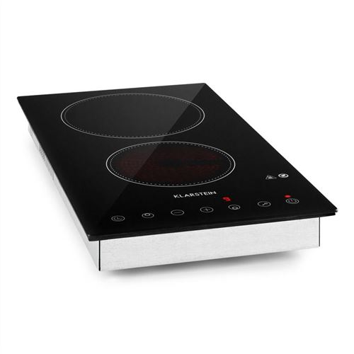 Table de cuisson - Klarstein VariCook Domino - Plaque vitrocéramique - 3000W - Minuterie - Tactile - Argent