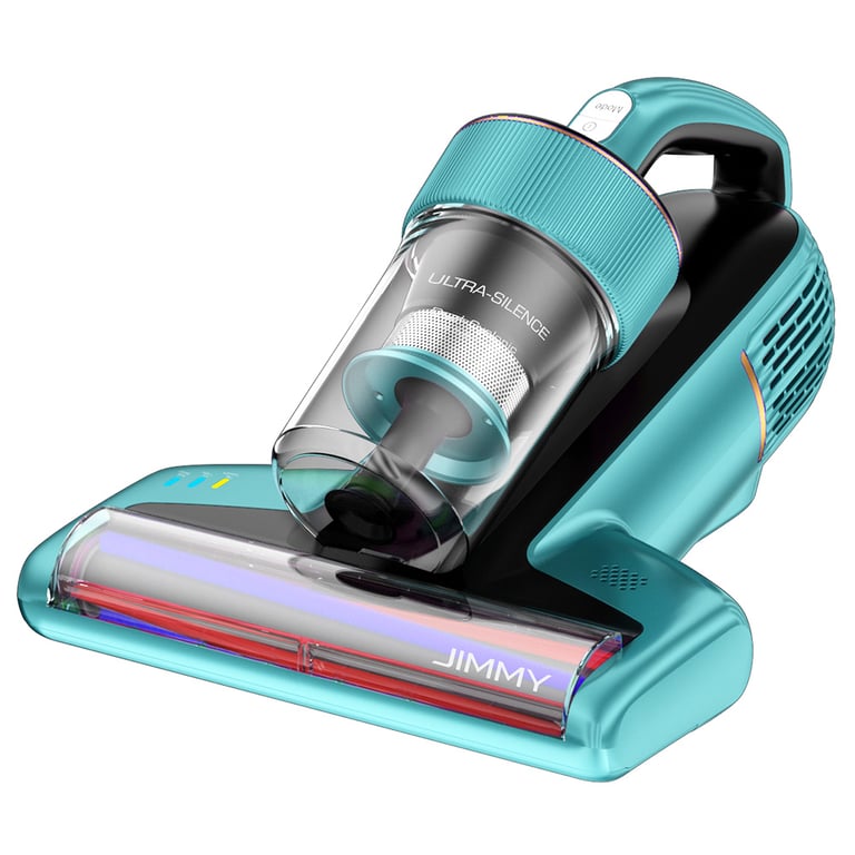 Aspirateur Anti-acariens Manuel Jimmy BX6, 600W, Ouverture d'Aspiration Élargie 240mm, Lampe UV et Technologie Ultrasons - Bleu - Bon état